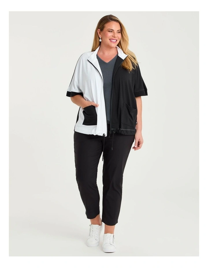 Pima Cotton Drawstring Hem Top in Horizon Blue image 5