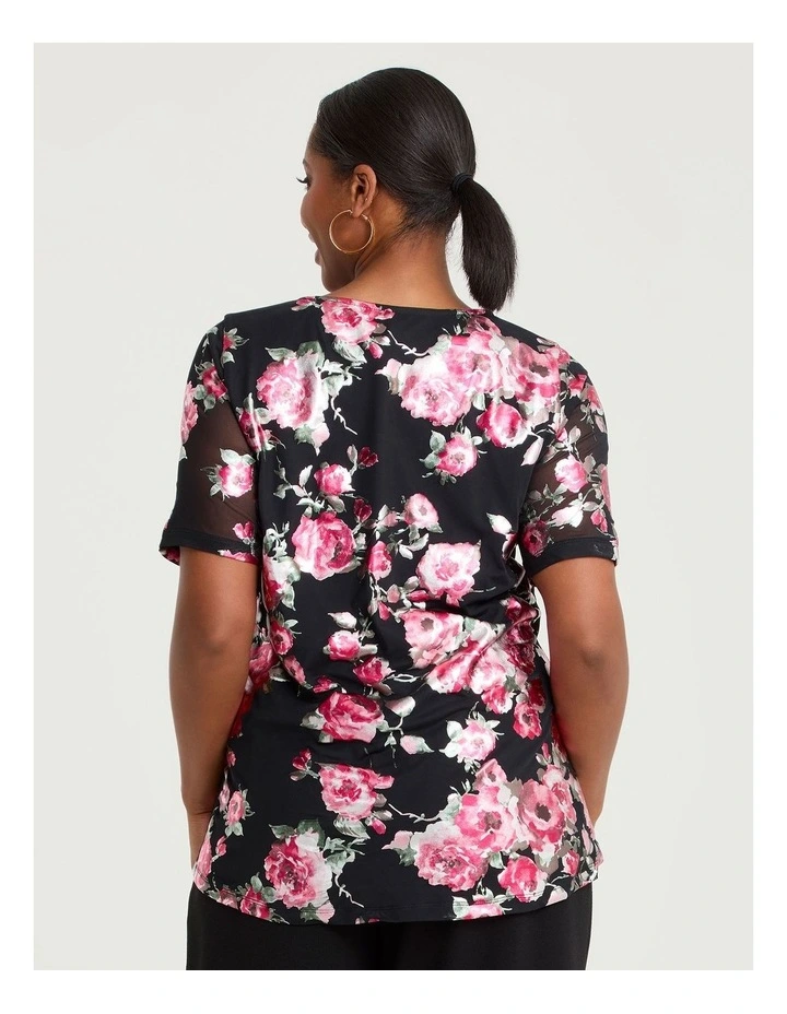 Foil Floral Mesh Top Floral image 2
