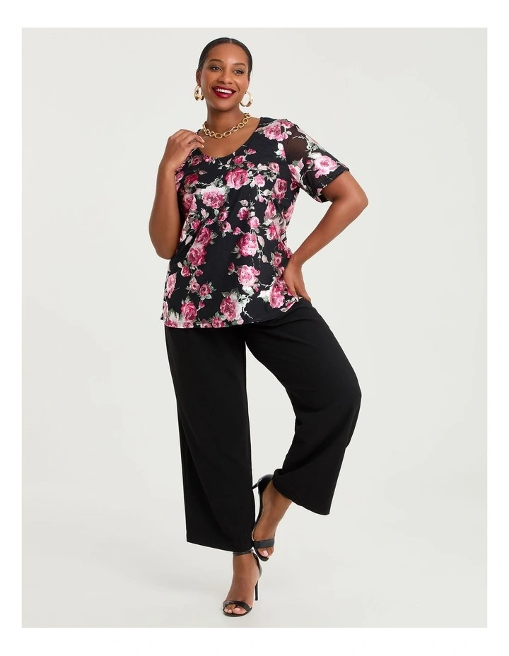 Foil Floral Mesh Top Floral image 3