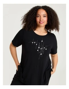 Natural Black Pearl Top in Black