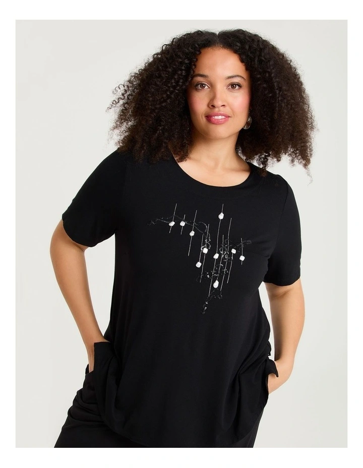 Natural Black Pearl Top in Black image 1