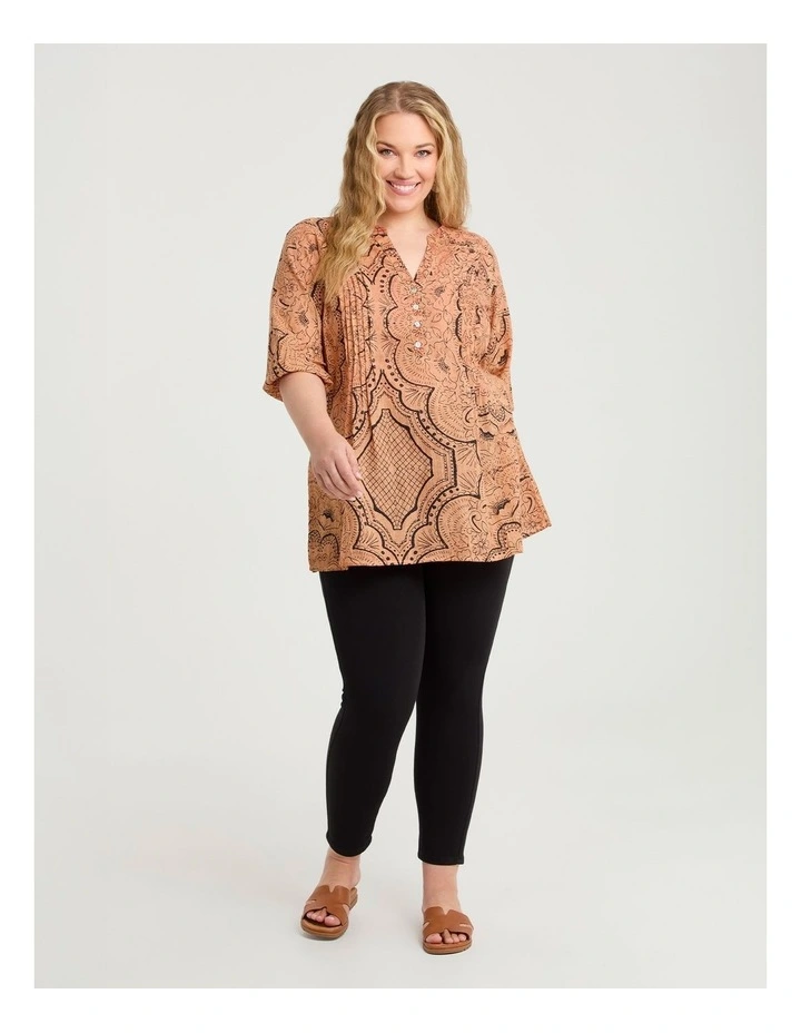 Cotton Pintuck Boheme Tunic Print image 3