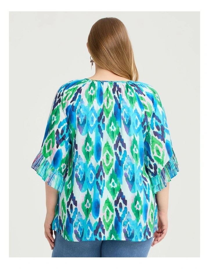 Natural Aztec Watercolour Tie Top Print image 2