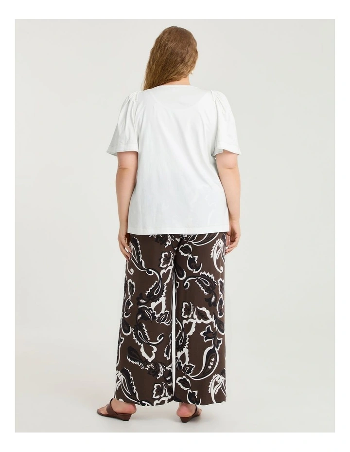 Cotton Contrast Stitch Top Cream image 2
