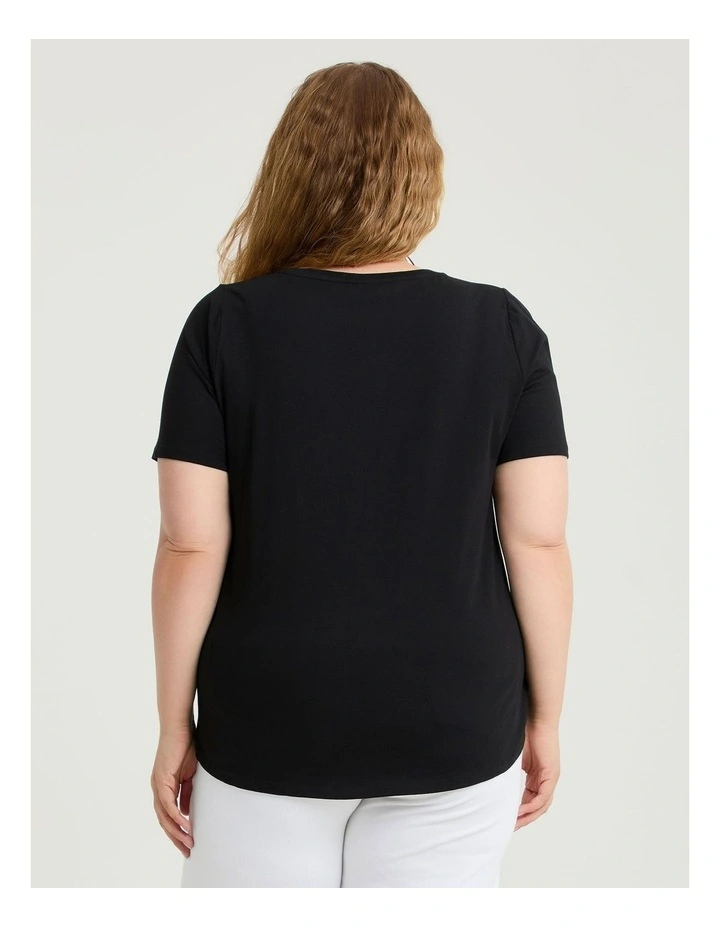 Australian Cotton V-neck T-shirt Black image 2