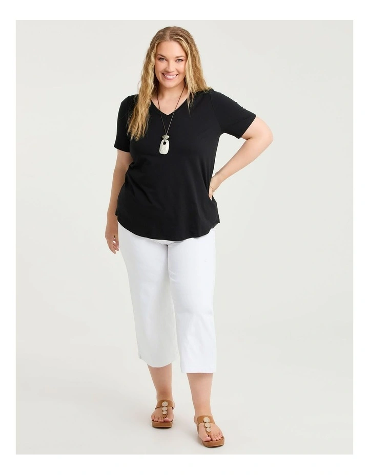 Australian Cotton V-neck T-shirt Black image 3