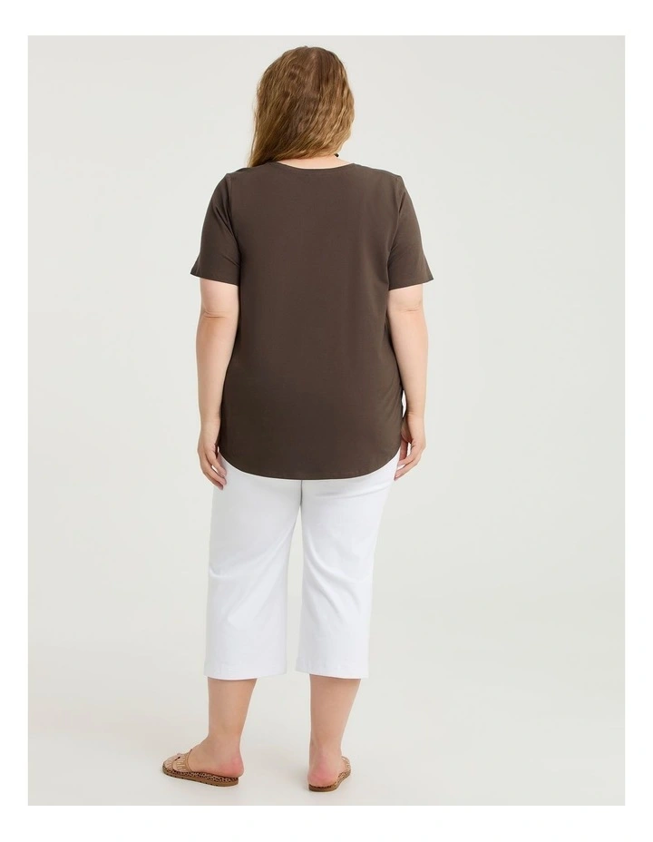 Australian Cotton V-neck T-shirt Dark Cocoa image 2