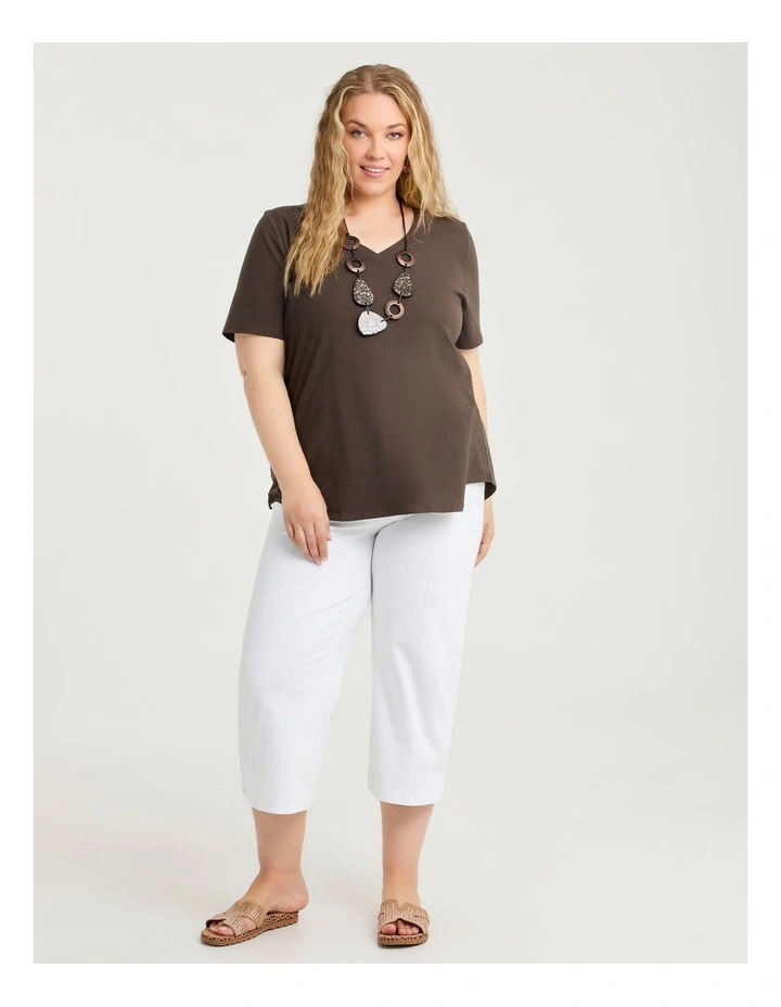 Australian Cotton V-neck T-shirt Dark Cocoa image 4