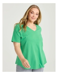 Australian Cotton V-neck T-shirt Gumdrop Green