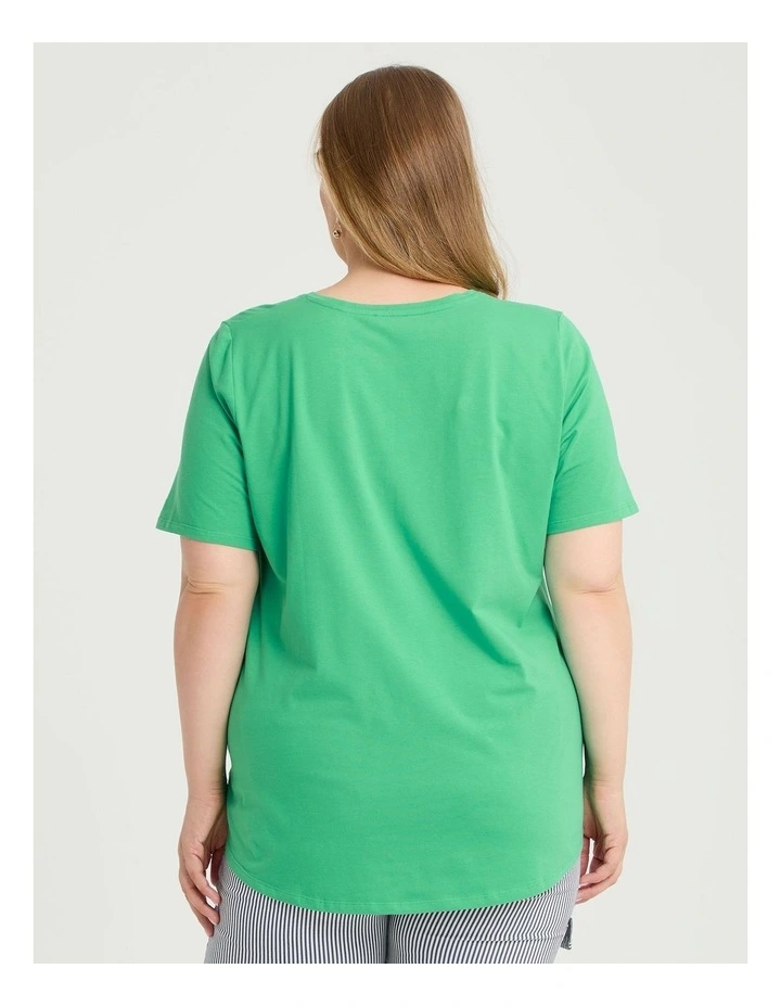 Australian Cotton V-neck T-shirt Gumdrop Green image 2