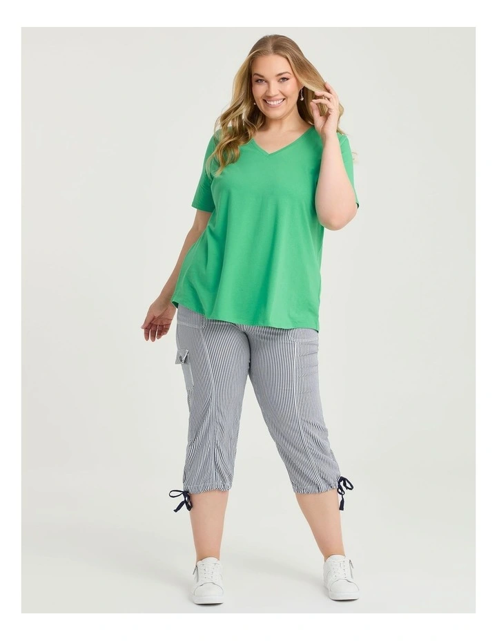 Australian Cotton V-neck T-shirt Gumdrop Green image 4