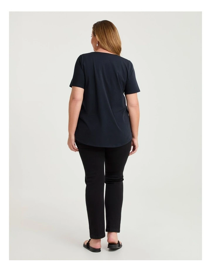 Australian Cotton V-neck T-shirt Navy image 2