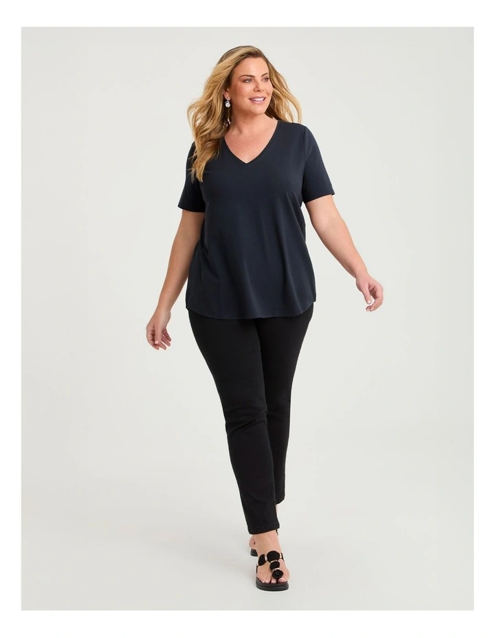 Australian Cotton V-neck T-shirt Navy image 4