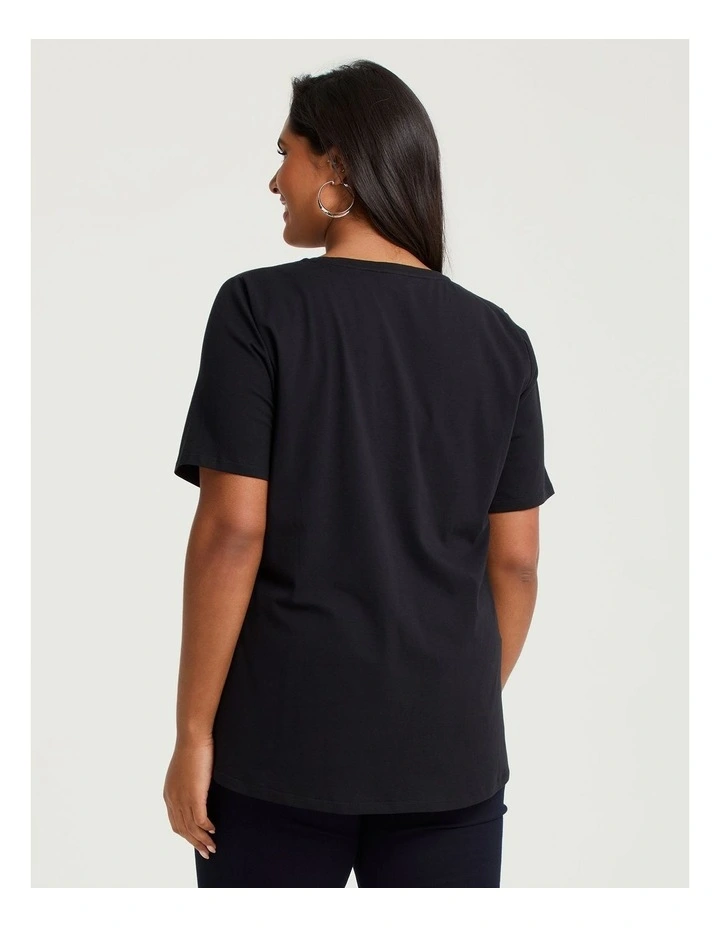 Organic Cotton Crew Neck T-shirt Black image 2