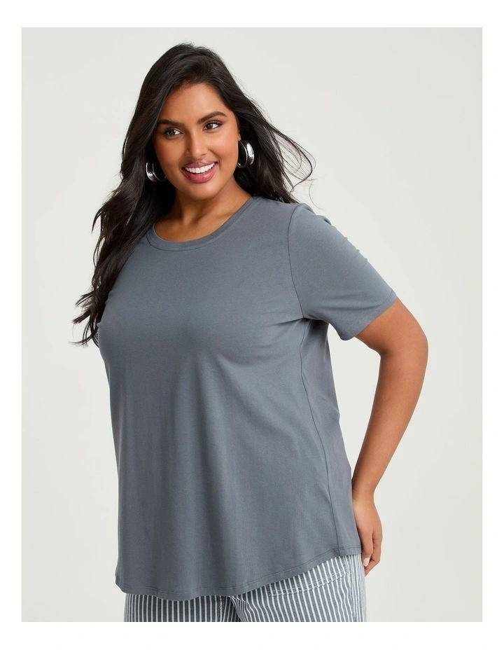 Organic Cotton Crew Neck T-shirt Storm Grey image 1