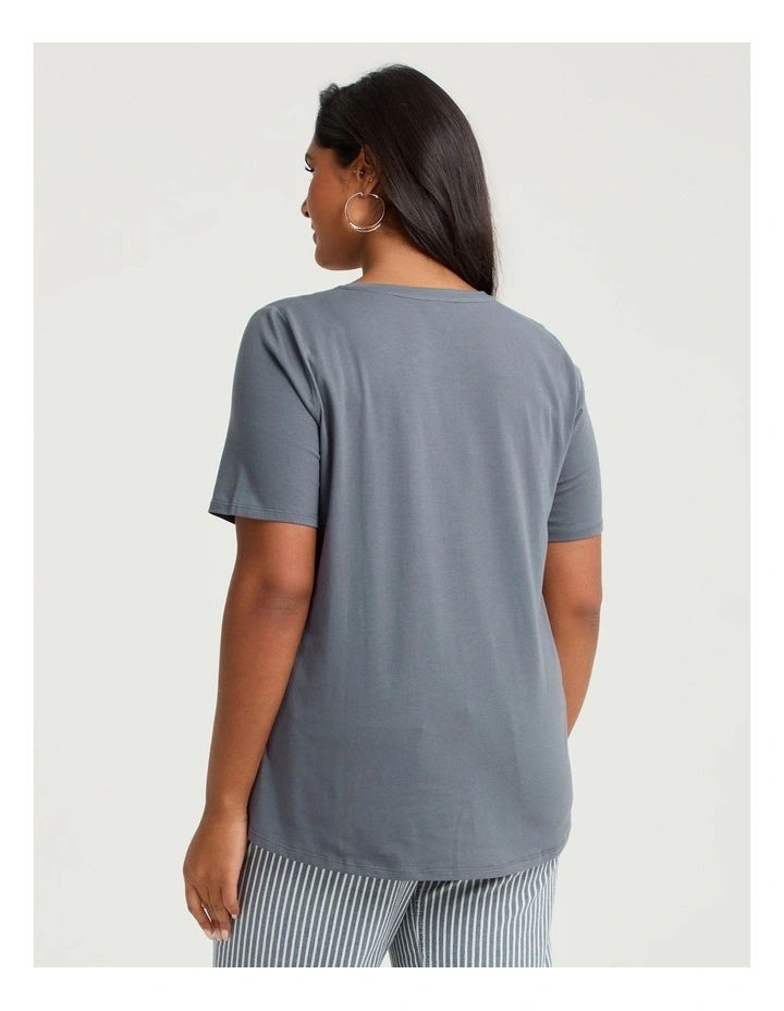 Organic Cotton Crew Neck T-shirt Storm Grey image 2