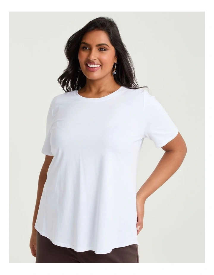 Organic Cotton Crew Neck T-shirt White image 1
