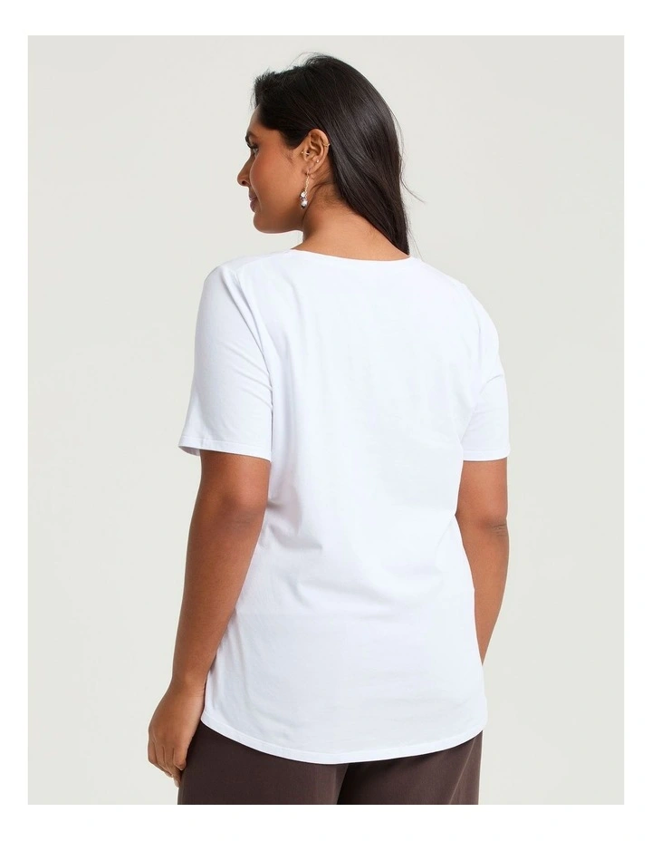 Organic Cotton Crew Neck T-shirt White image 2