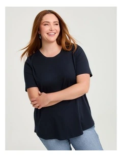 Organic Cotton Crew Neck T-shirt Navy