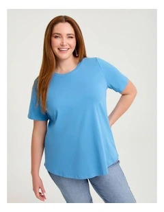 Organic Cotton Crew Neck T-shirt Capri Blue