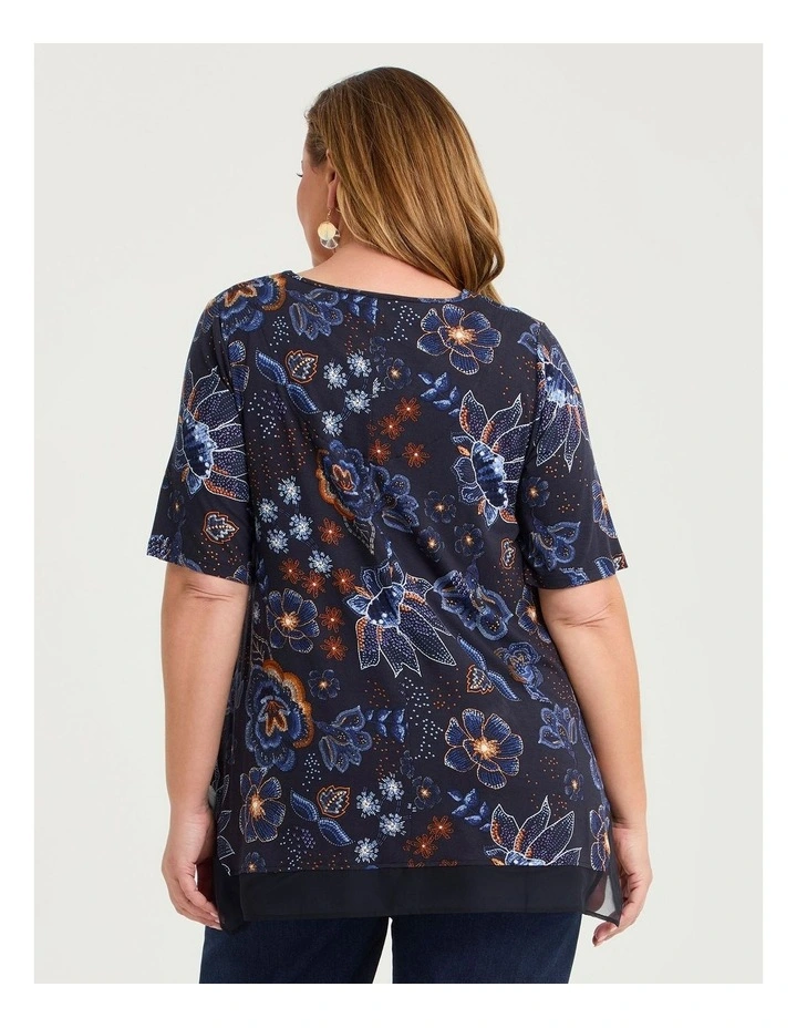 Bamboo Nature Chiffon Hem Top Print image 2