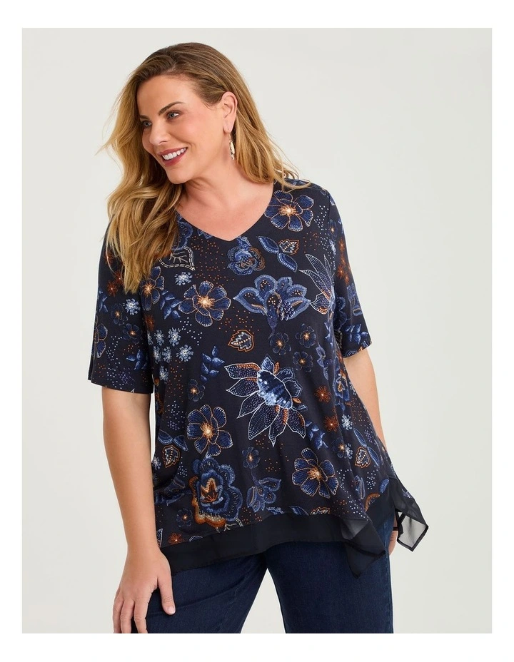 Bamboo Nature Chiffon Hem Top Print image 3