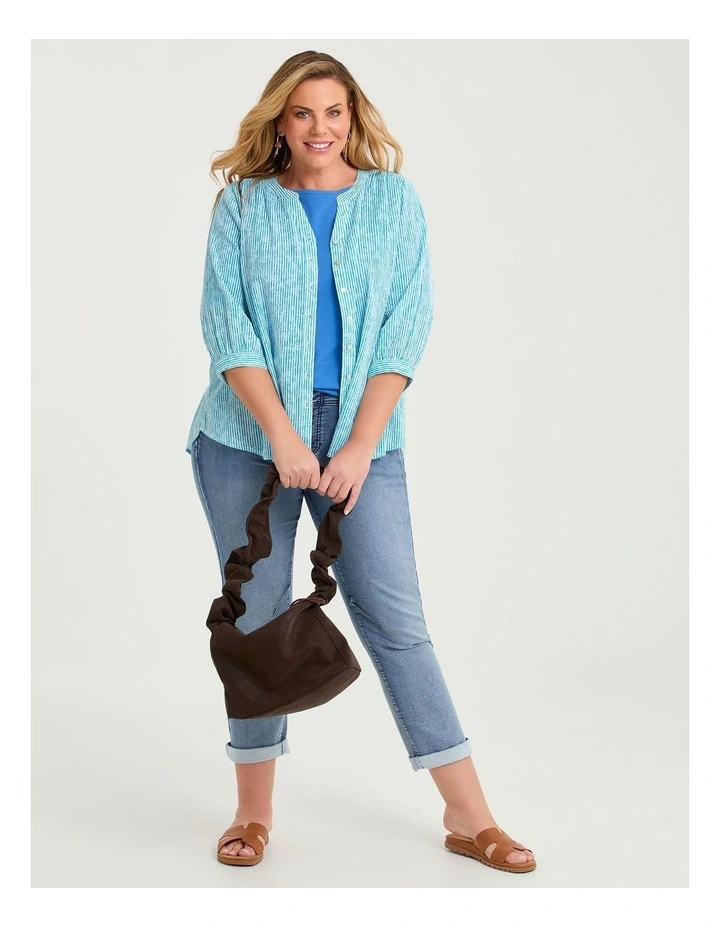 Organic Cotton Boat Neck Top Cornflower Blue image 4