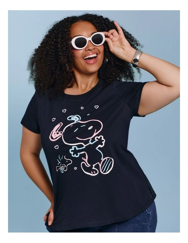Snoopy Puff T-shirt Navy image 4