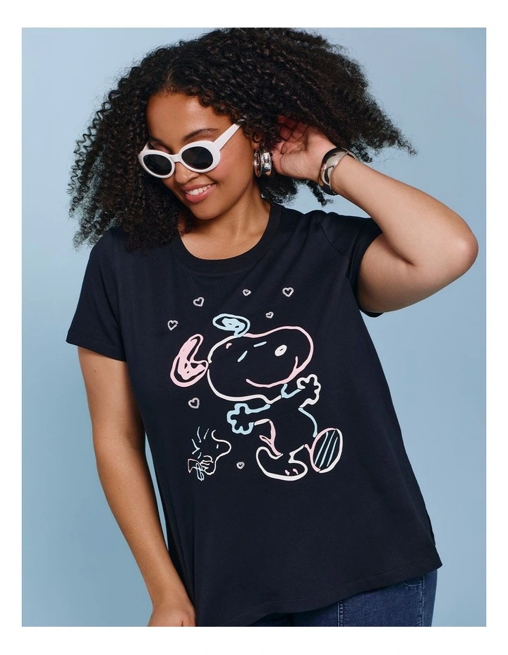 Snoopy Puff T-shirt Navy image 5