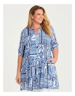 Natural Athena Tile Tunic Print
