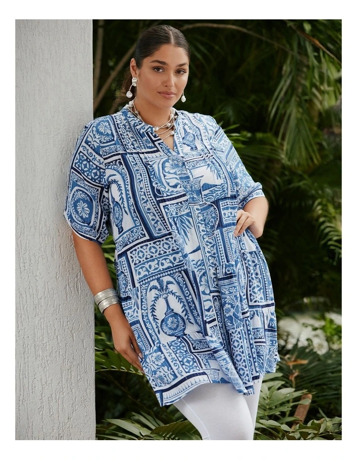 Natural Athena Tile Tunic Print image 6