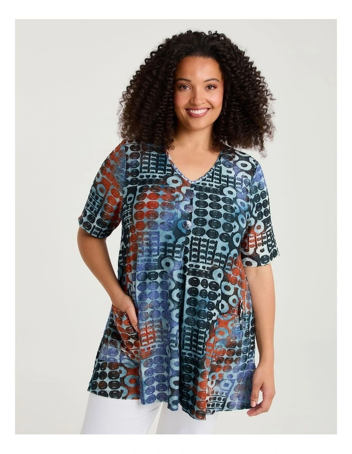Pocket Detail Spot Burnout Tunic Print image 1
