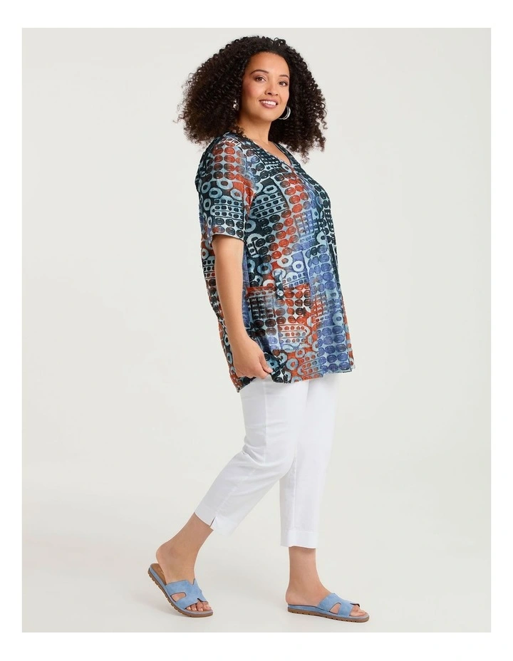 Pocket Detail Spot Burnout Tunic Print image 3