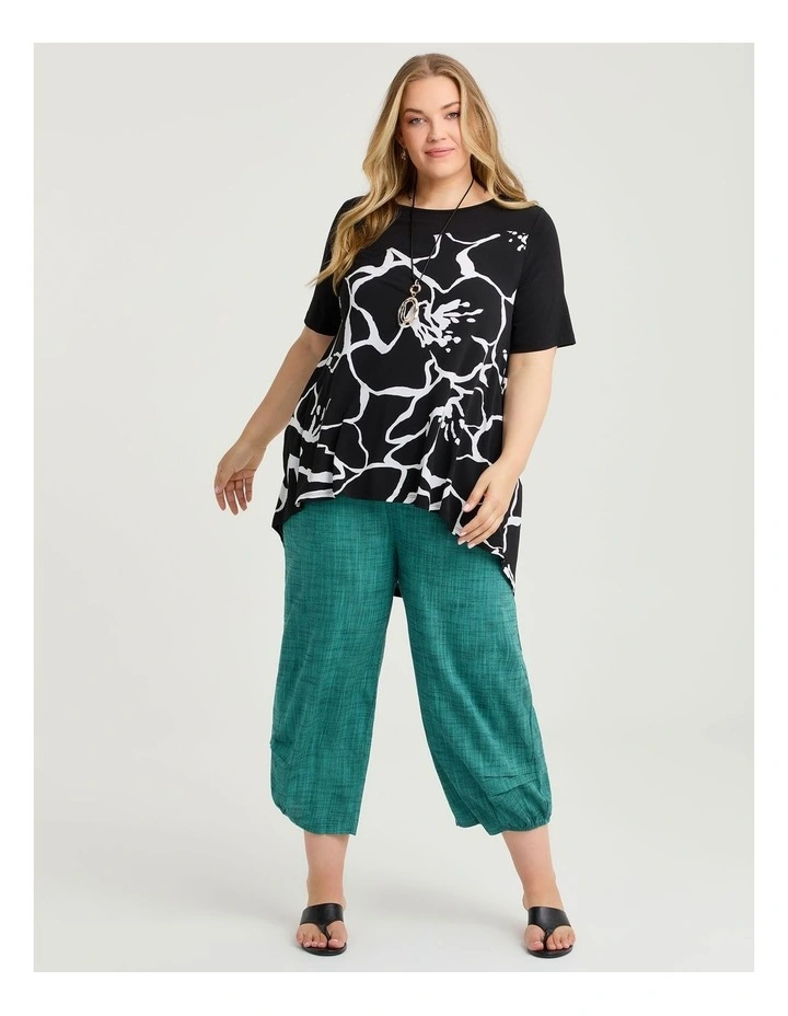 Floral Luna Tulip Tunic Black/white Print image 3
