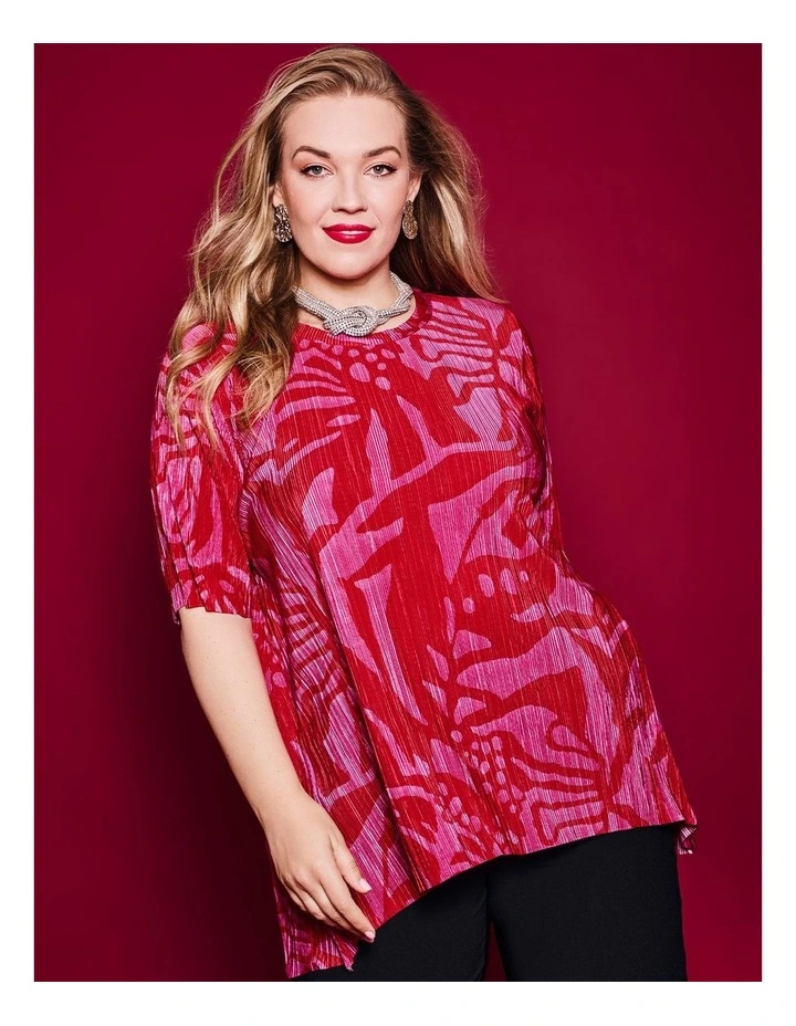 Palm Plisse Swing Tunic Print image 4