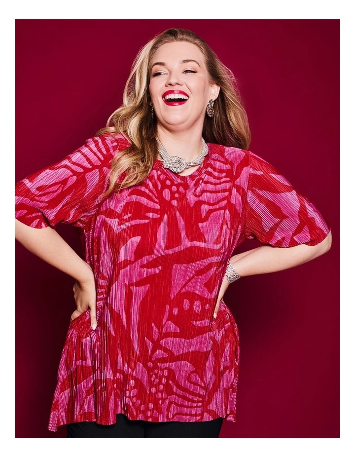 Palm Plisse Swing Tunic Print image 5