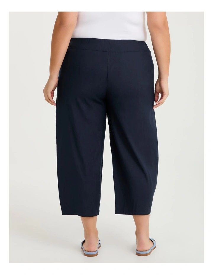 Petite Stretch Linen Crop Pant Dark Indigo image 2