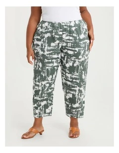 Petite Linen Blend Lantern Pant Print