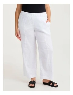 Petite Stretch Linen Relax Wide Pant