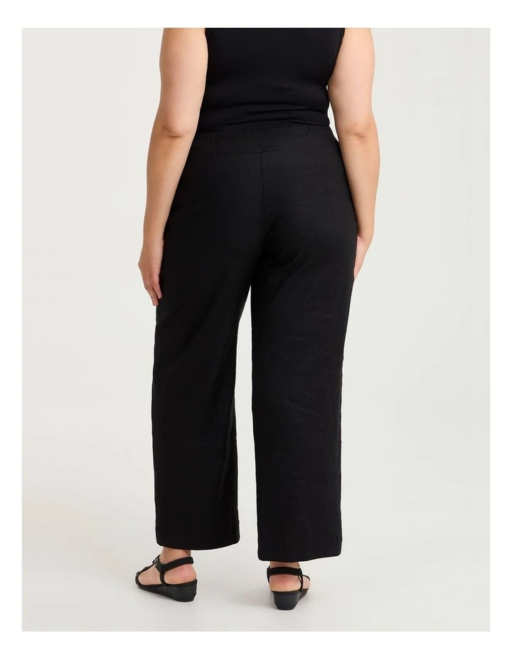 Tall Stretch Linen Relax Wide Pant Black image 2
