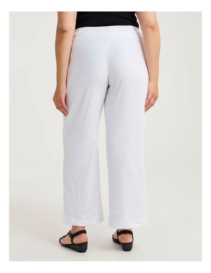 Tall Stretch Linen Relax Wide Pant White image 2