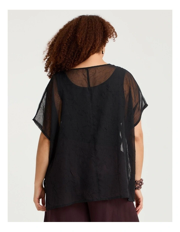 Rue Creased Chiffon Overtop Black image 2