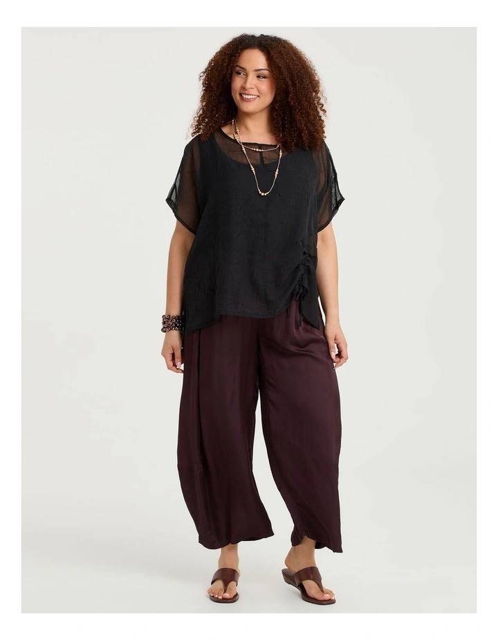 Rue Creased Chiffon Overtop Black image 4