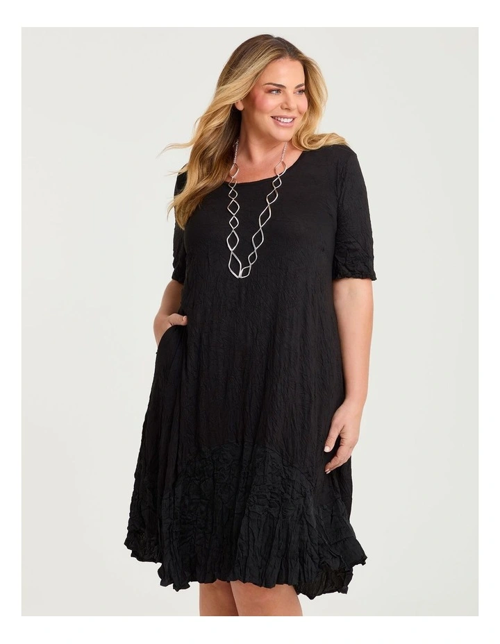 Bamboo & Luxe Crush Dress in Black image 3