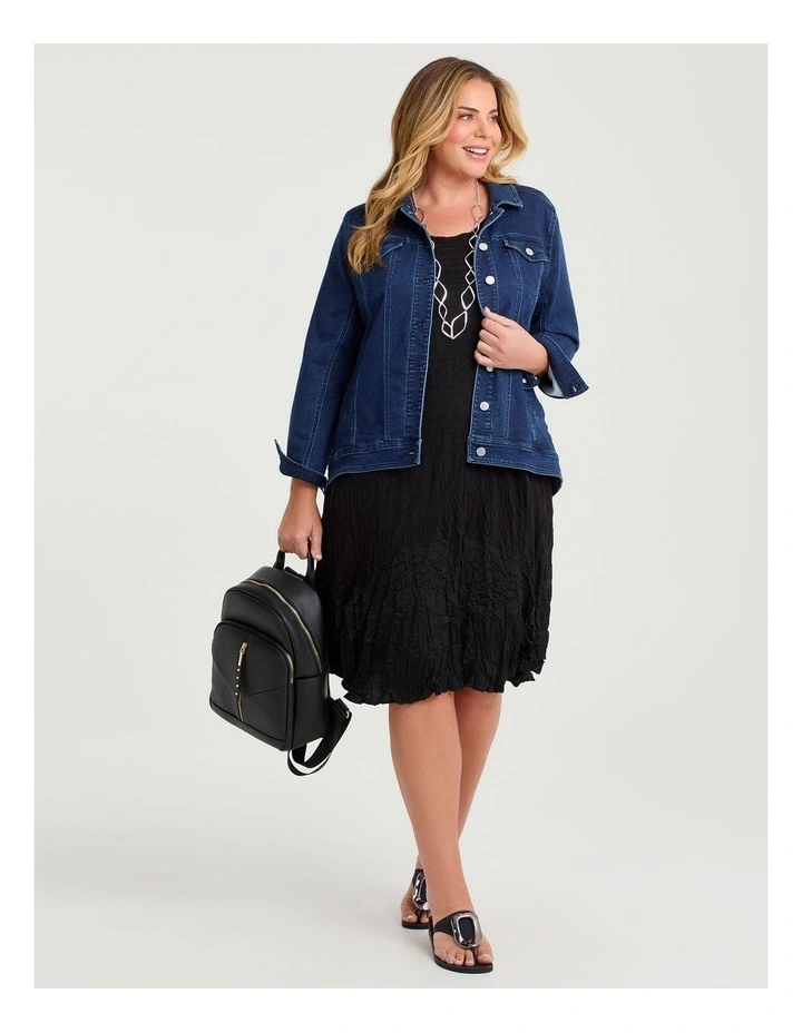 Bamboo & Luxe Crush Dress in Black image 4