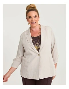 Relax Linen Blend Blazer Sand Beige