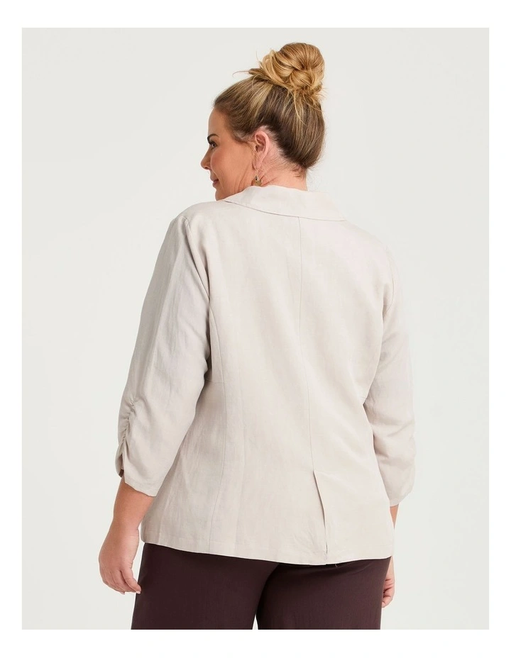 Relax Linen Blend Blazer Sand Beige image 2