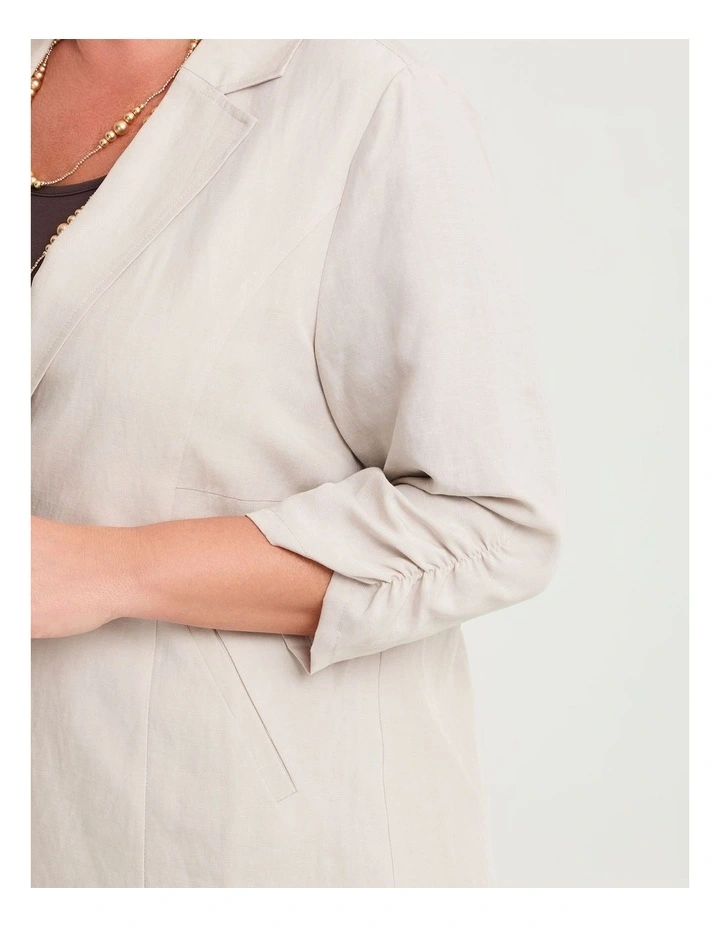 Relax Linen Blend Blazer Sand Beige image 3