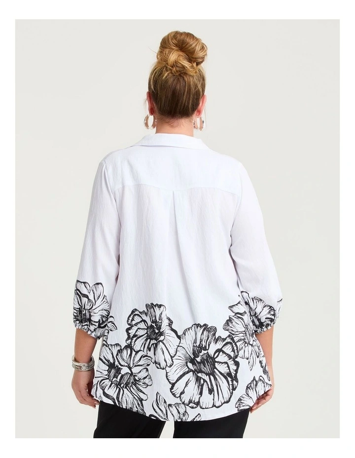Julijana Border Natural Shirt White image 2