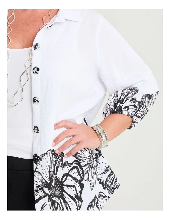 Julijana Border Natural Shirt White image 3